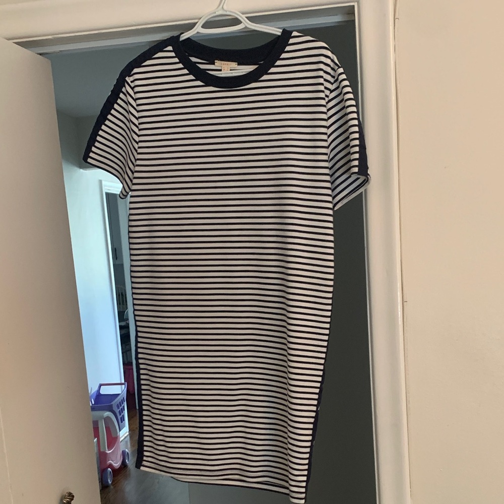 Esprit Navy and White Striped Top